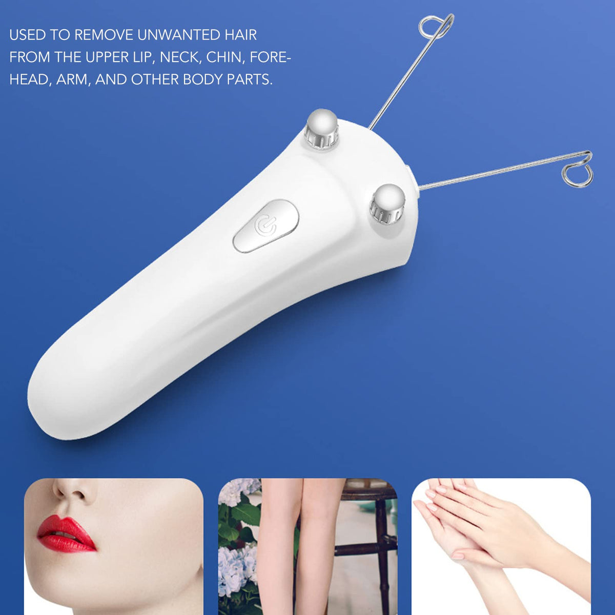 Depilación Facial con Rosca, Máquina de Enhebrar Eléctrica Inalámbrica con Carga USB con Luz LED, Depiladora de Mano de Algodón para la Cara de las Mujeres para el Brazo del Labio