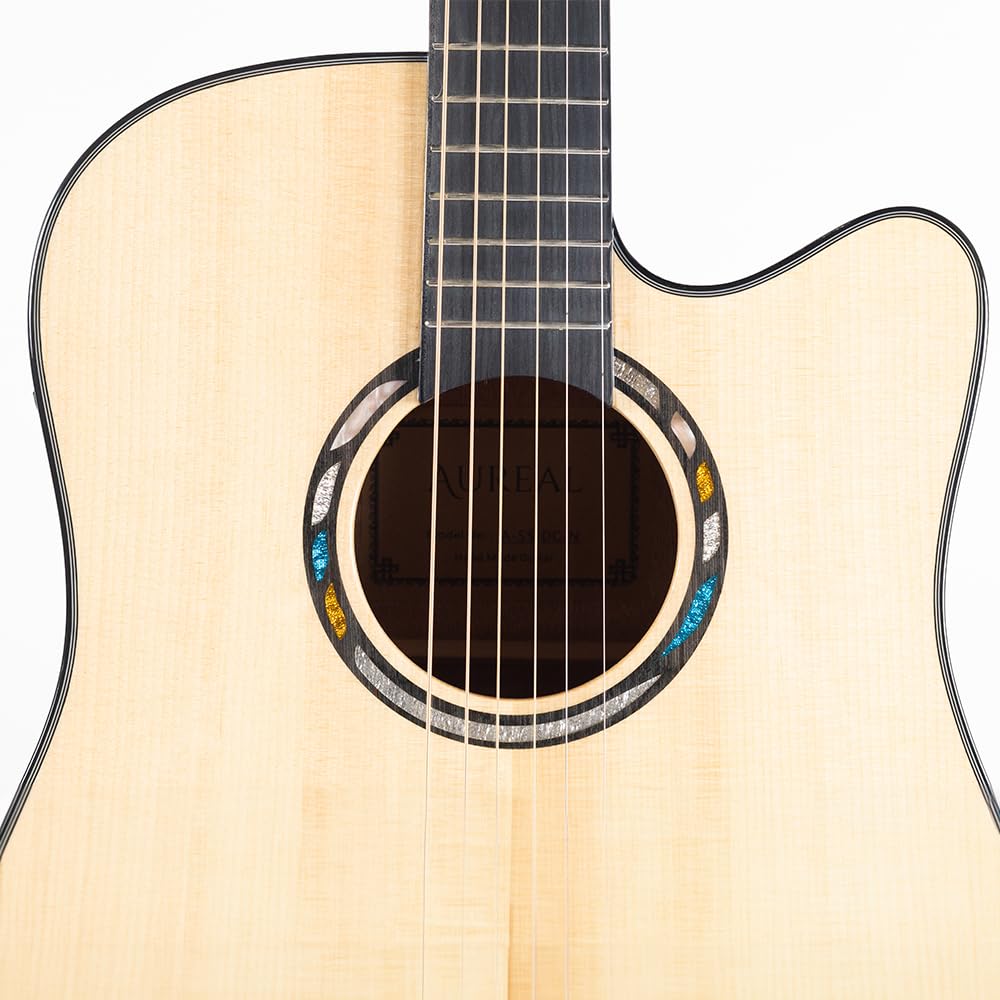 Aureal Guitarra Electroacústica AS-5DC NT Abeto Sólido Y Caoba Fishman