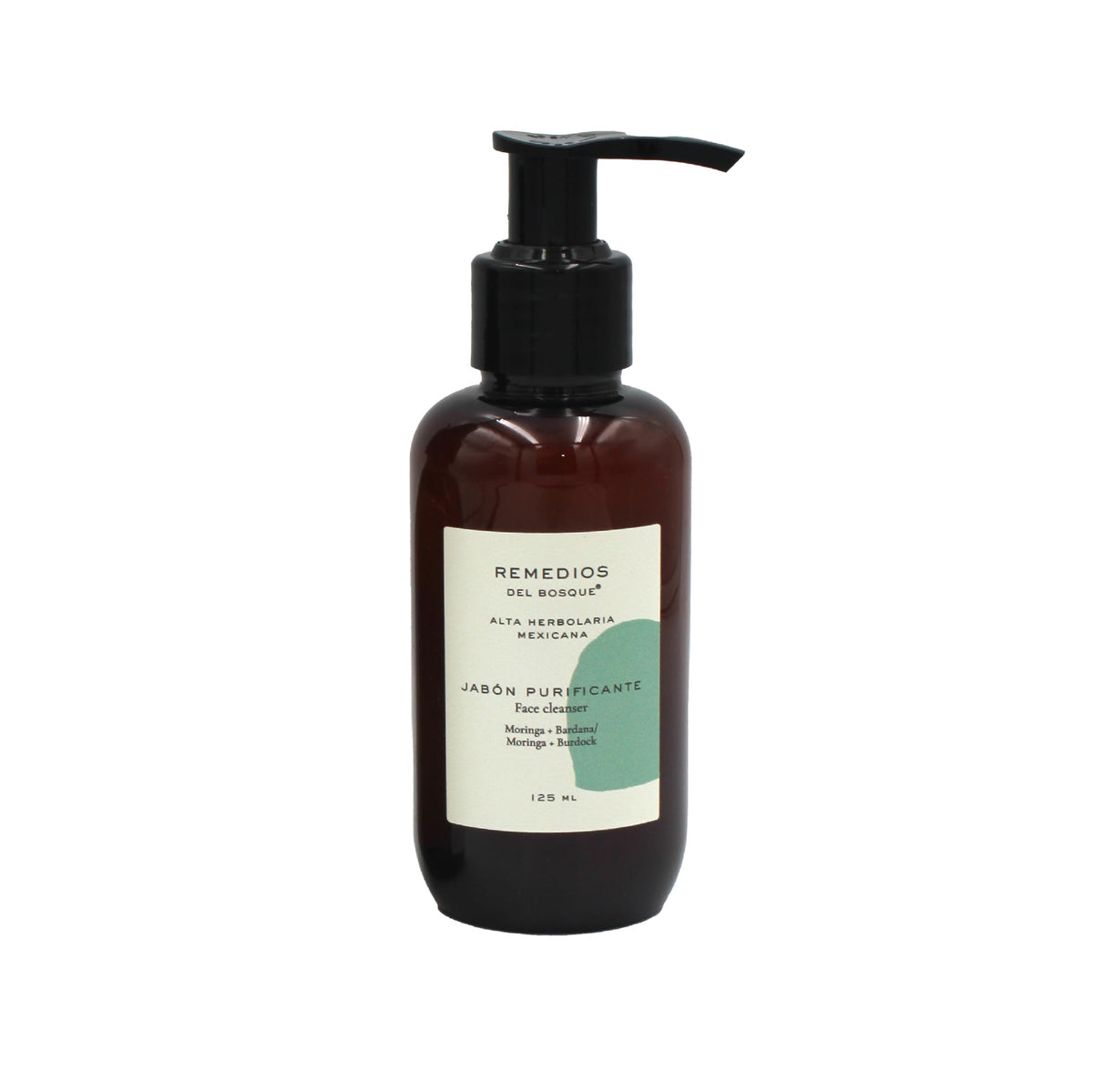 Remedios del Bosque Jabón Purificante para Cara con Moringa y Bardana, Jabón Líquido Antioxidante no Reseca, para Piel sensible, madura, mixta y seca, 125 Mililitros