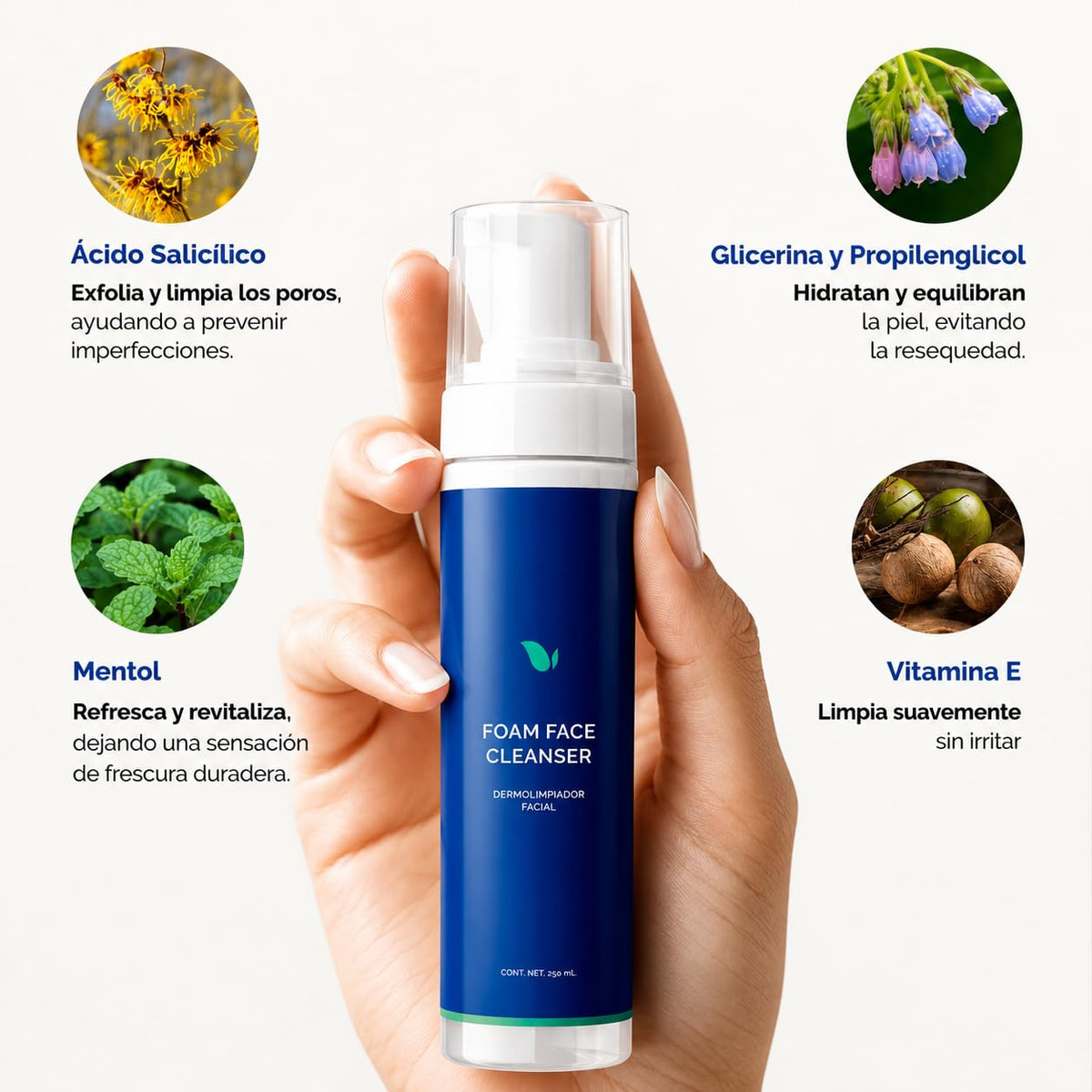 KareCo FOAM FACE CLEANSER Limpiador facial | Jabón facial en espuma | para limpieza profunda que combate imperfecciones, dejando tu piel fresca, suave y equilibrada | ideal para tu skin care diario.