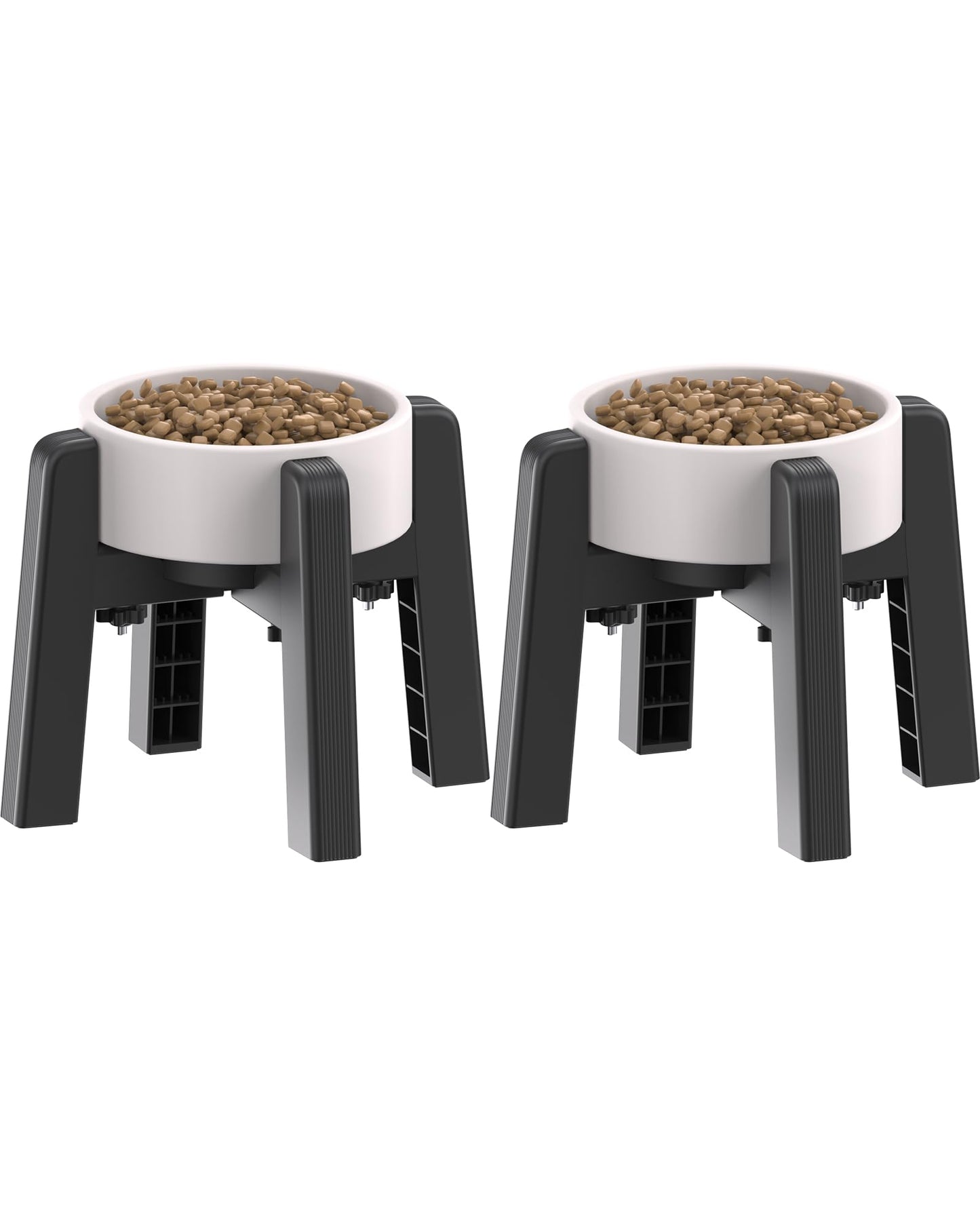 CZPET - Soporte para cuencos para perros con ancho ajustable [2 unidades, solo para soporte], tazón elevado para agua y comida para mascotas pequeñas, medianas y grandes, tazón elevado estable y