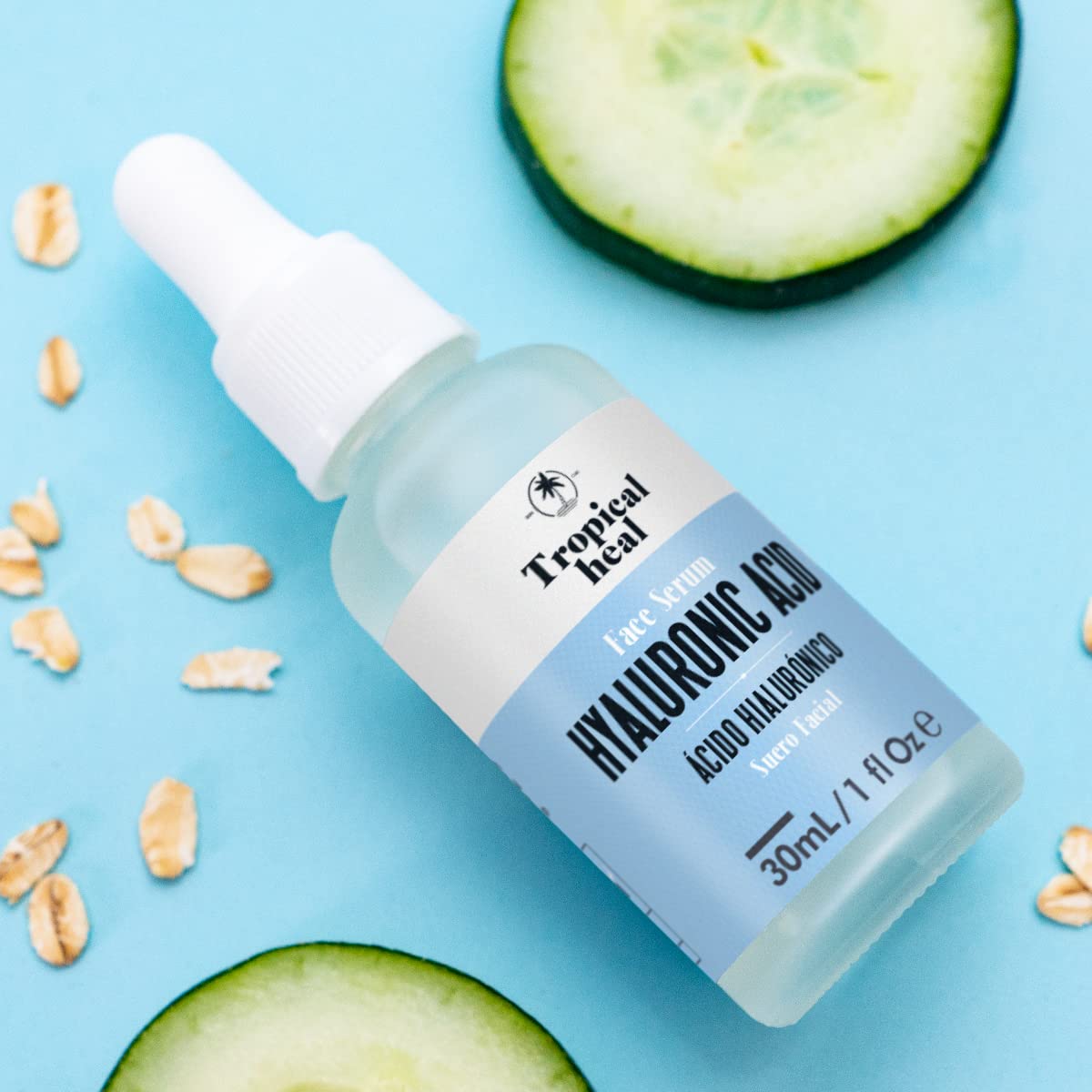 Serum Facial Tropical Heal Ácido Hialurónico Alta Concentración Hidratación 24 Horas y Elasticidad Cruelty Free