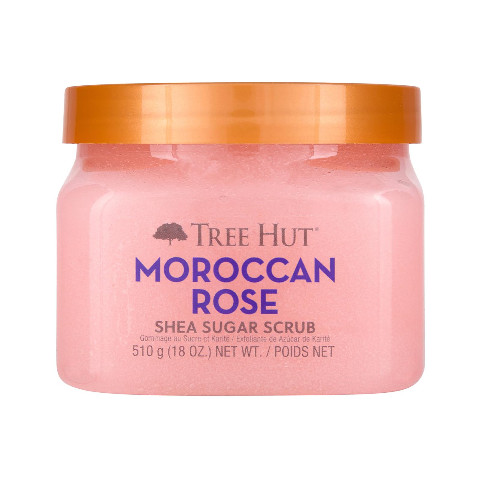 TREE HUT, Moroccan Rose Shea Sugar Scrub, Exfoliante Corporal de Azúcar Natural con Manteca de Karité y Esencia de Rosa Marroquí, Exfolia e Hidrata la Piel, 510 gramos