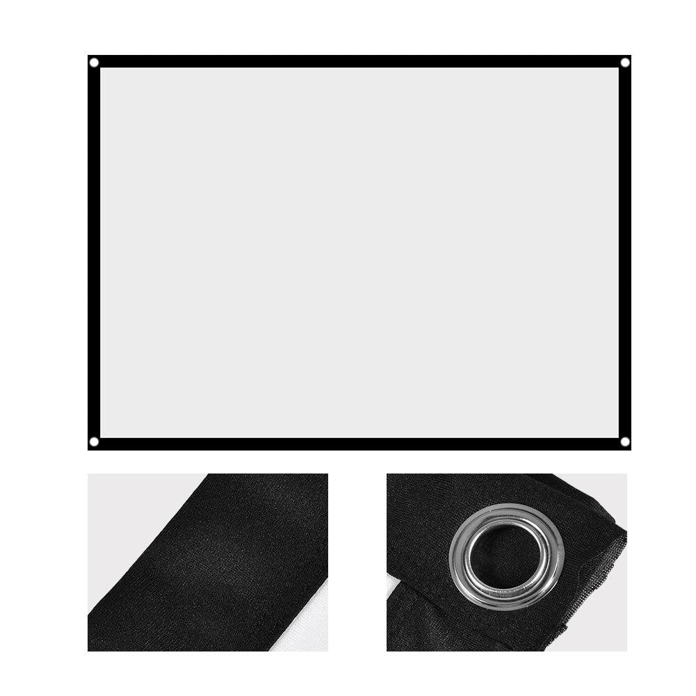S erounder Pantalla de portátil de 60-100 Pulgadas, Pantalla de proyección de poliéster sin Arrugas HD 4: 3 Plegable con ángulo de visión Visual para Cine en Interiores y