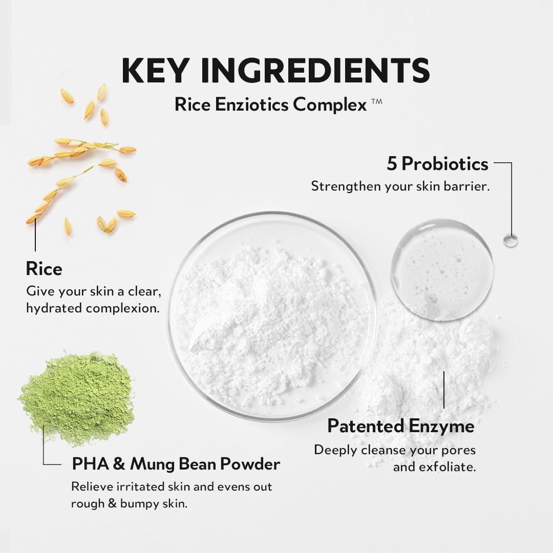 TIRTIR – Hydro Boost Enzyme Powder Wash 75 g – limpiador facial en polvo; limpieza profunda, exfoliación suave con enzimas, arroz y probióticos; para piel grasa y piel sensible; skincare coreano