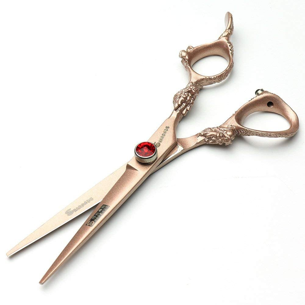 Rose gold 440c high hardness Japanese hairdressing scissors Salon hairdressers Hair cutting and thinning hairdressing professional hair cut