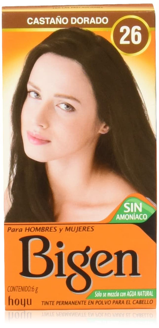 BIGEN Pack de 12 tintes marca bigen polvo tono,"bp castano dorado 26