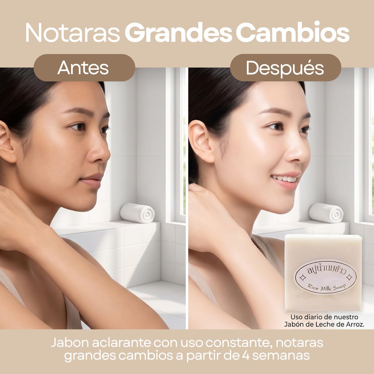 UNIVERSOENLÍNEA.COM Paquete 12 Jabónes Tailandés De Arroz Hecho A Mano Colágeno Vitamina E Blanqueamiento Hidratante Baño Piel Limpiadora Jabón De Leche
