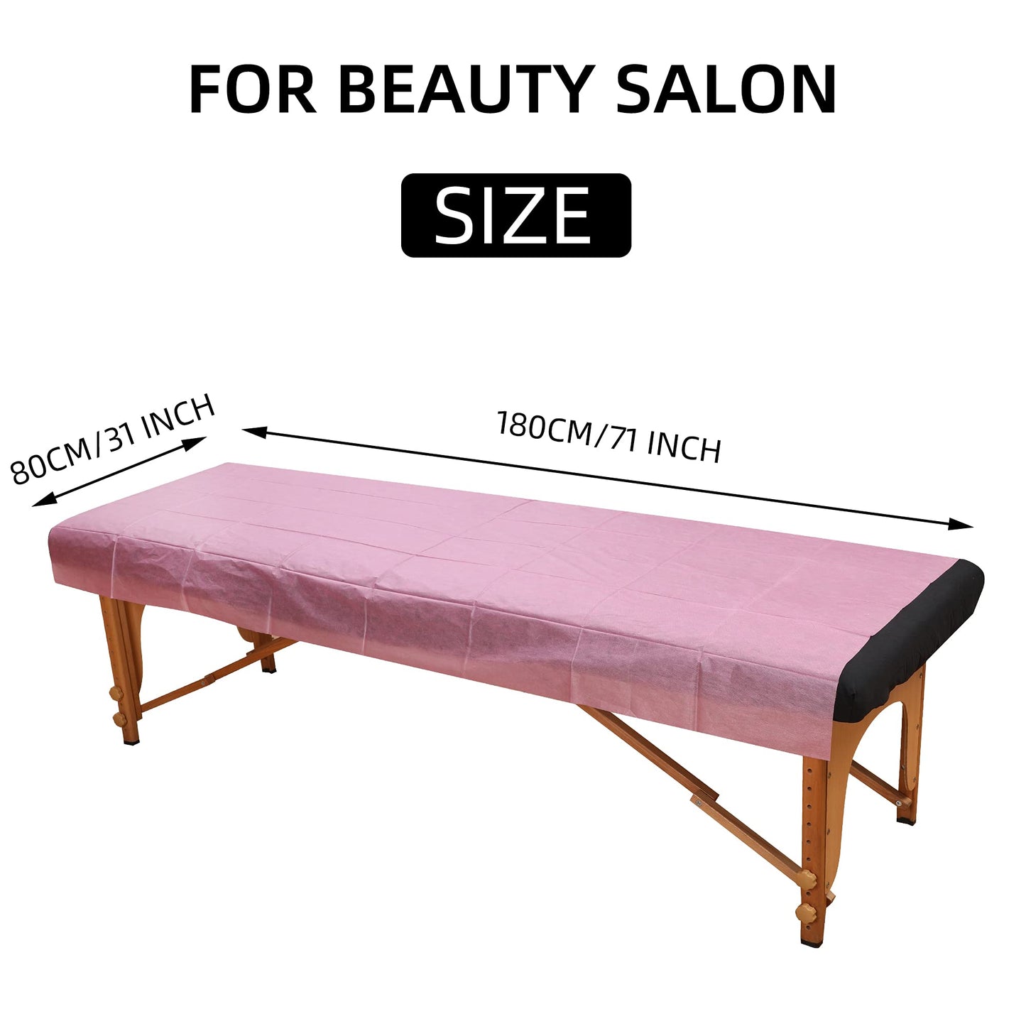 Hojas de Mesa de Masaje Desechables en Tela de Polipropileno Rosa Transpirable
