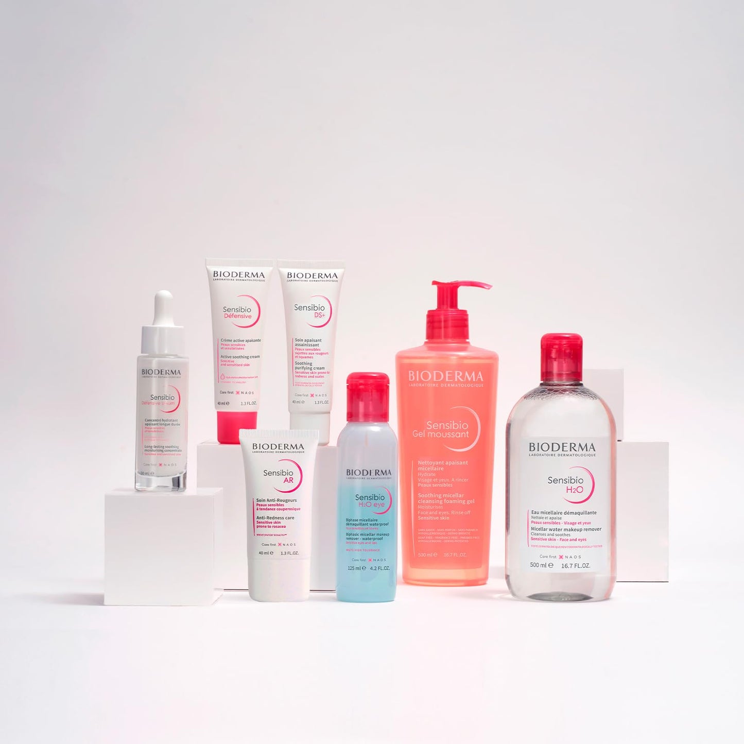 BIODERMA, Limpiador Facial, Sensibio Gel Moussant, Gel Micelar para Piel Sensible, Hidratación al instante, 500 ml