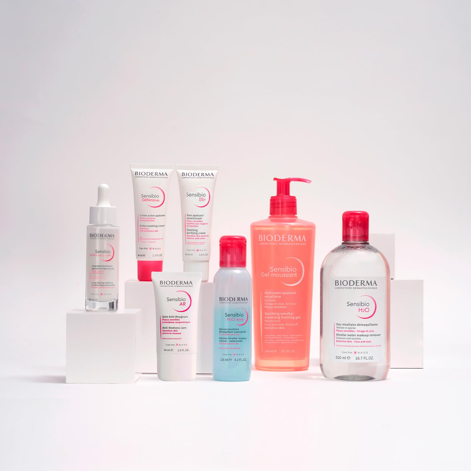 BIODERMA, Limpiador Facial, Sensibio Gel Moussant, Gel Micelar para Piel Sensible, Hidratación al instante, 500 ml