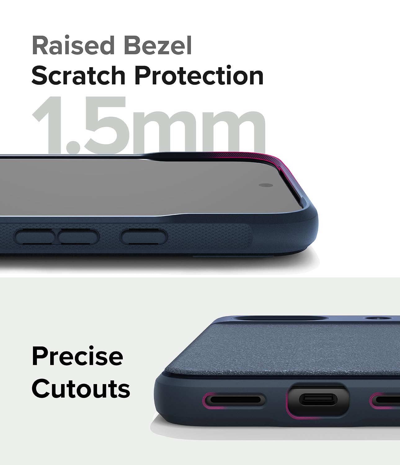 Funda Ringke Onyx Navy Anti Huella Dactilar Antideslizante TPU para Google Pixel 8a