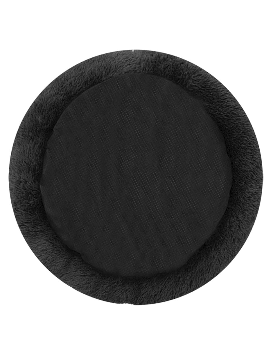 Cama para Mascotas PET TO BED Negra Antiestrés Redonda y Esponjosa