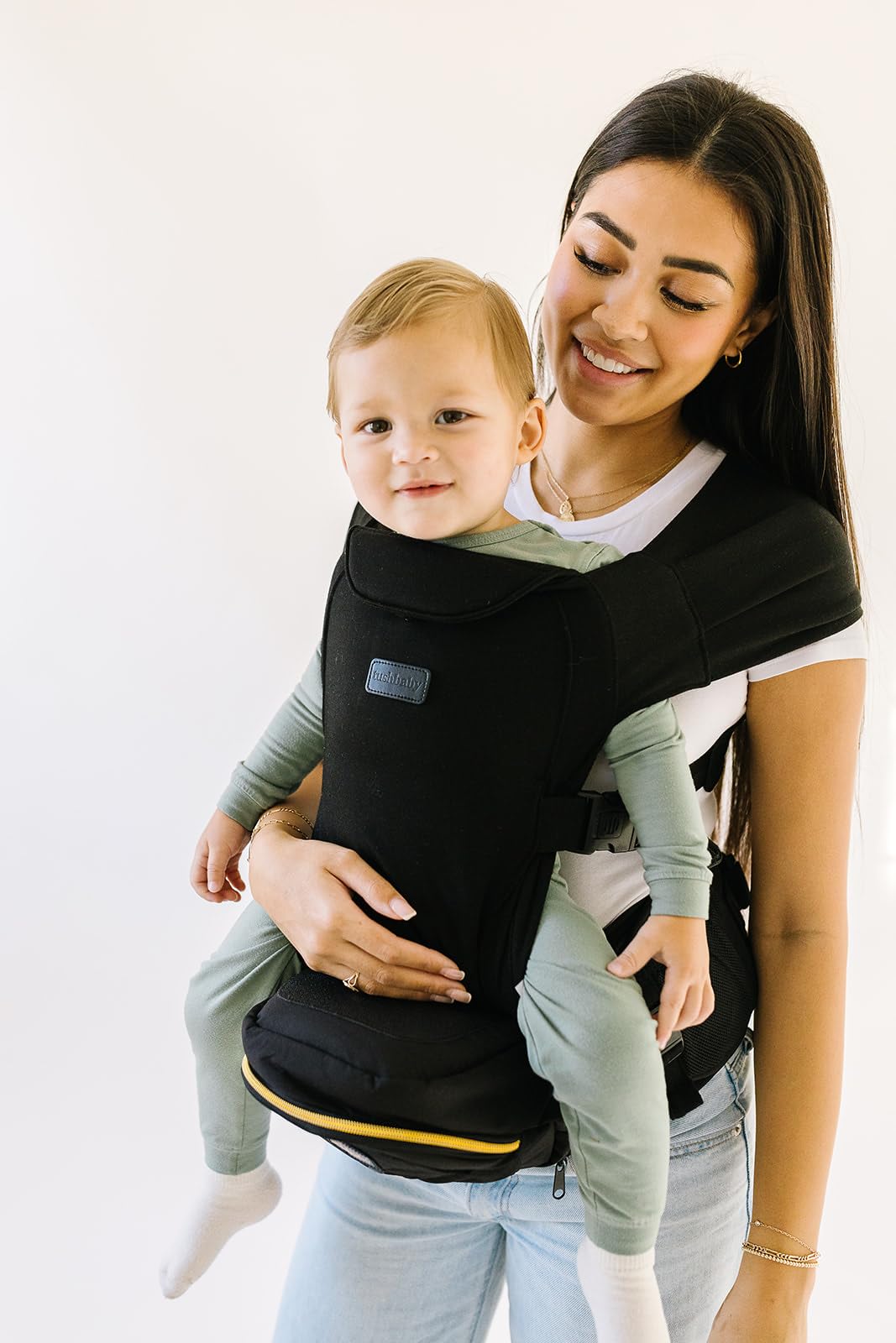 Tushbaby Portabebés 2 en 1 Convertible con Asiento de Cadera, Manos Libres