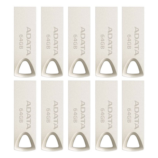 Kit de Memorias USB 64 GB ADATA Metal Elegante y Minimalista 10 Piezas