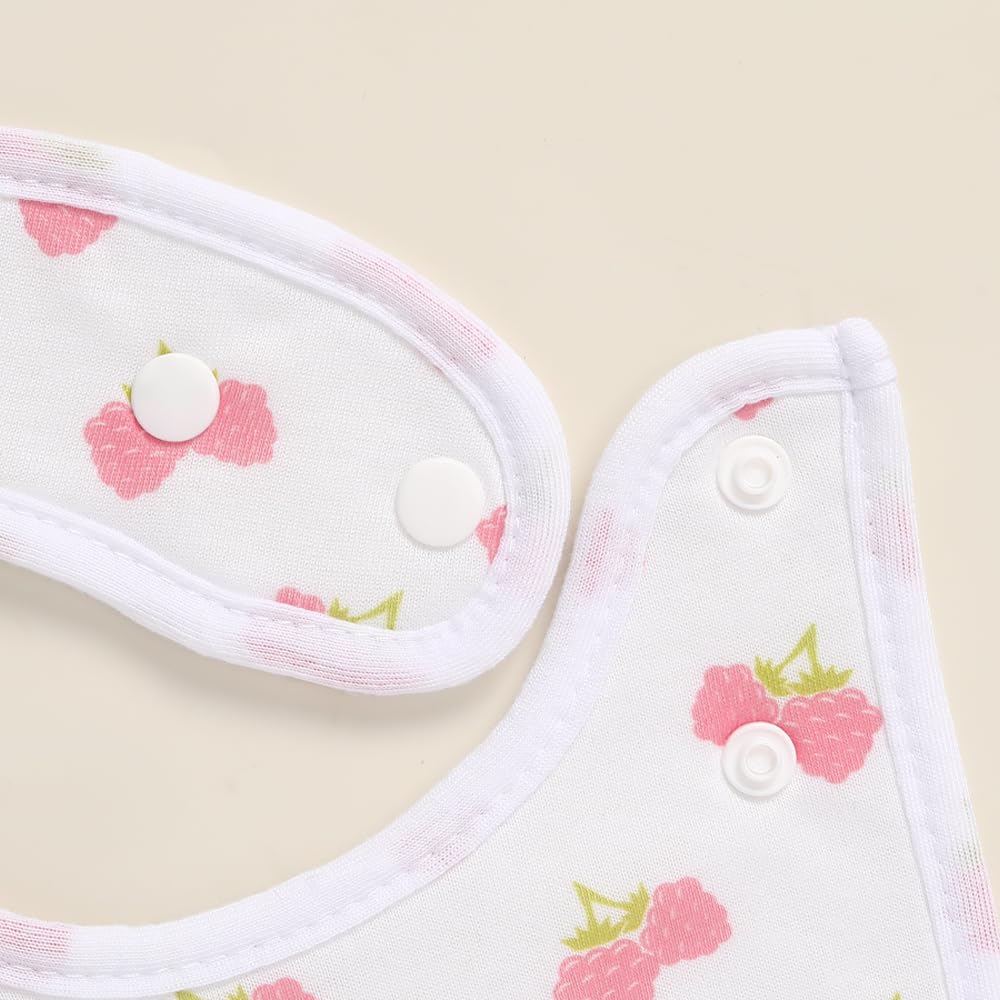 lazyrhino - Paquete de 8 baberos unisex ajustables con broches de presión ultra suaves y absorbentes para la dentición para niños y niñas (rosa-qt-8 piezas)