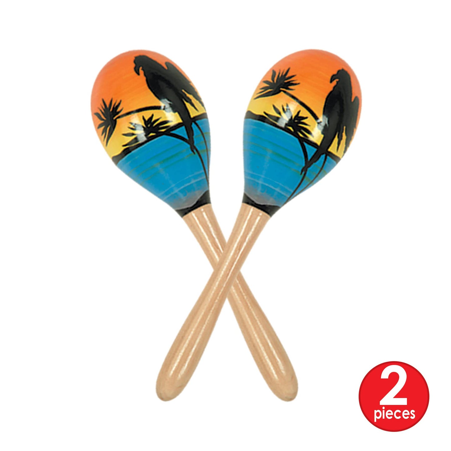 Beistle 60950-8 Tropical Fun Party Maracas, 2 per Package, Multicolored