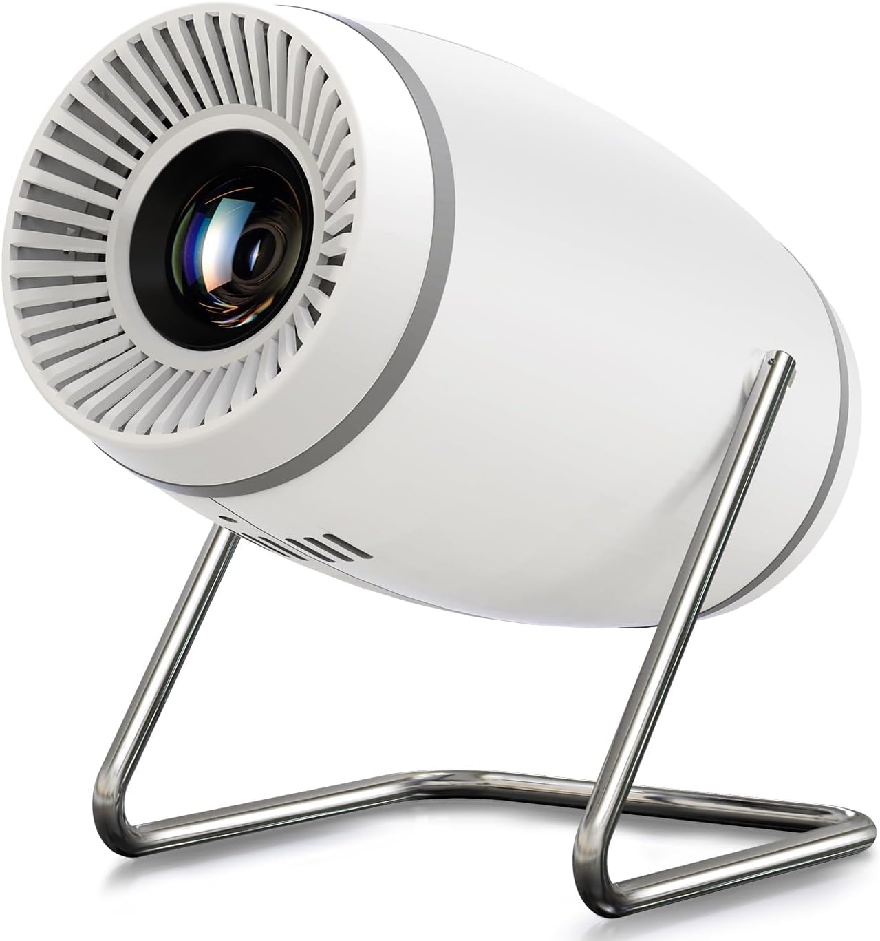 Maypug Mini proyector con WiFi 6 y Bluetooth 5.4, proyector inteligente portátil compatible con 4K con aplicaciones Android 14, proyector de película Keystone automático giratorio de 180° para