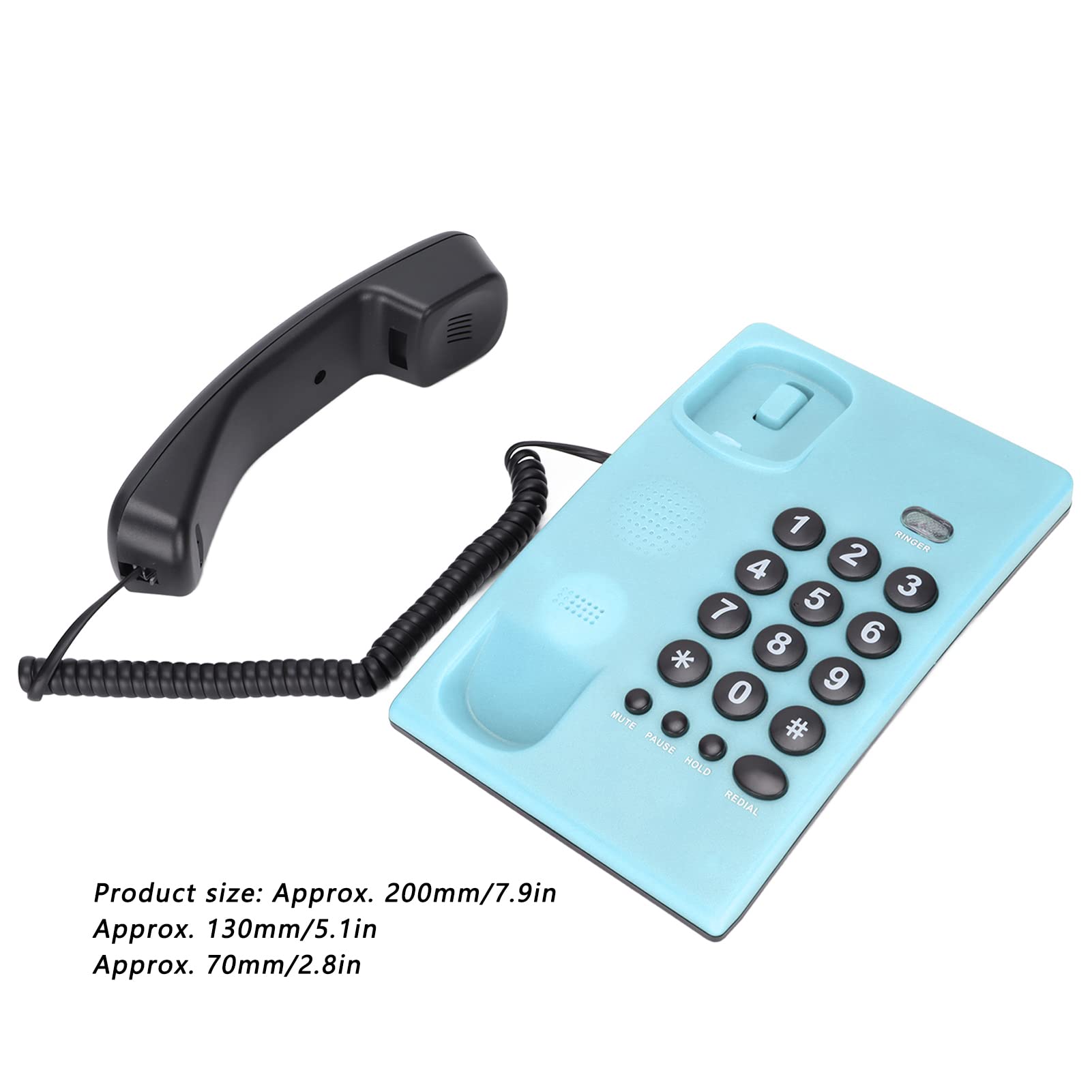 ciciglow KX-T504 Teléfonos Escritorio Línea Fija, Teléfono con Cable Multifuncional sin Batería con Pausa/Silencio/Retención/Remarcación, para la Sala Estar del Hotel la Oficina(Azul)