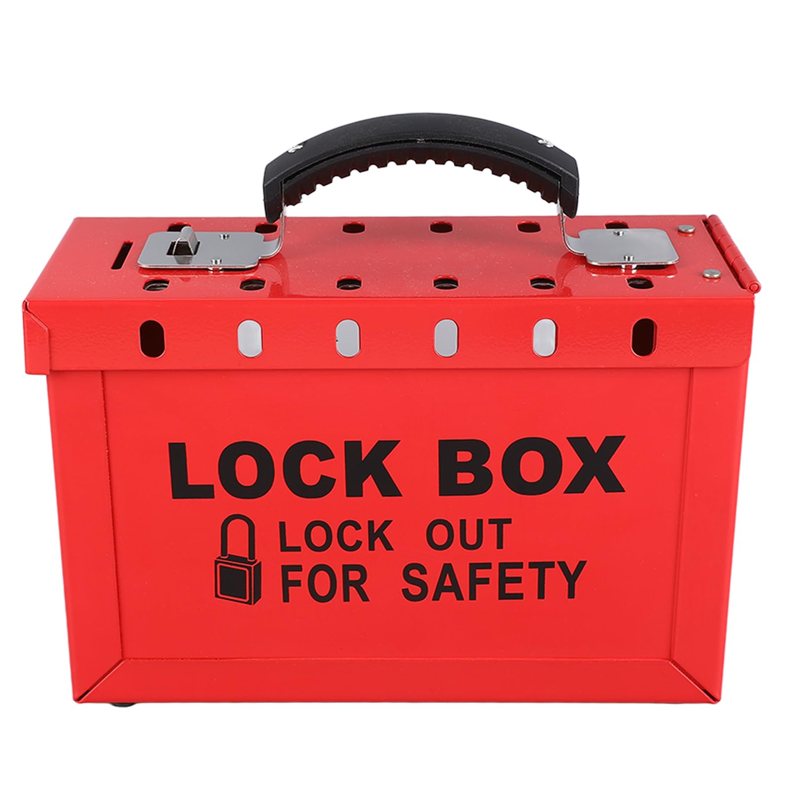 DAUZ Caja de Seguridad de Hierro Rojo con Ventana Transparente y Gestión de Grupos
