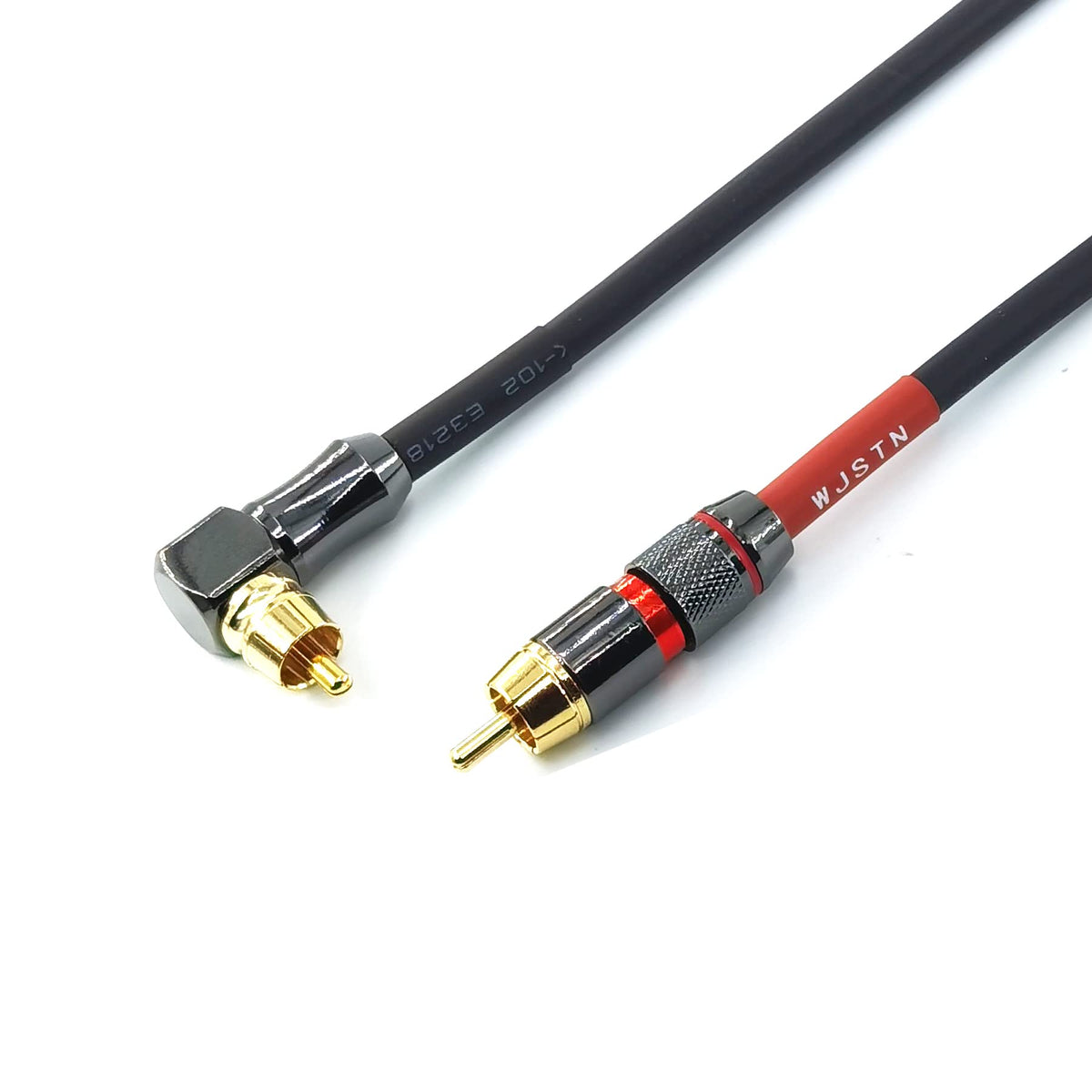 Cable de Subwoofer WJSTN-055 RCA Ángulo Recto 90 Grados para Cine en Casa y Sistemas de Alta Fidelidad