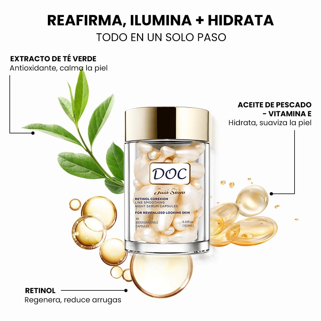 Seyoul™ DoC Retinol (1% Retinol), rejuvenecimiento de la piel, decoloración de las manchas oscuras, tono uniforme de la piel, 40 boidegradable capsules