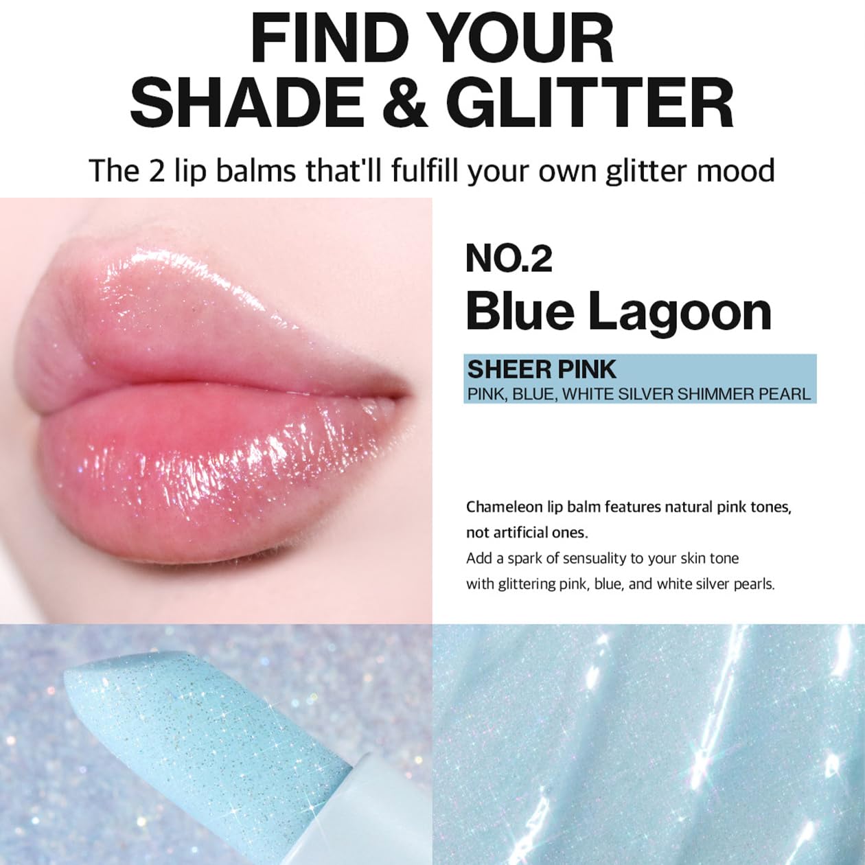 Glacier Vegan Lip Balm, Bálsamo Labial Vegano (No. 2 Blue Lagoon)