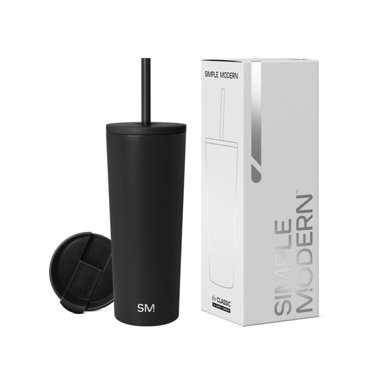 Vaso Térmico Simple Modern Midnight Black Reutilizable de Acero Inoxidable Classic Colección 710ml para Viajes