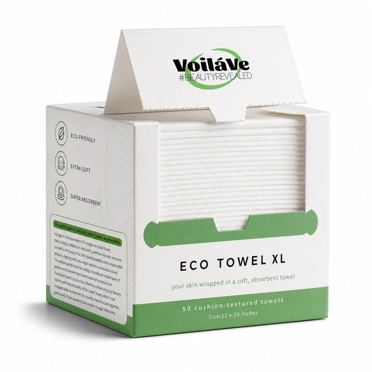 VoilaVe Toallitas Faciales Desechables - 100% Algodón, Biodegradables, Desmaquillantes, Paños Faciales Ultrasuaves Que No Sueltan Pelusa | Toallitas Ecológicas Clínicamente Probadas para Pieles Sensib