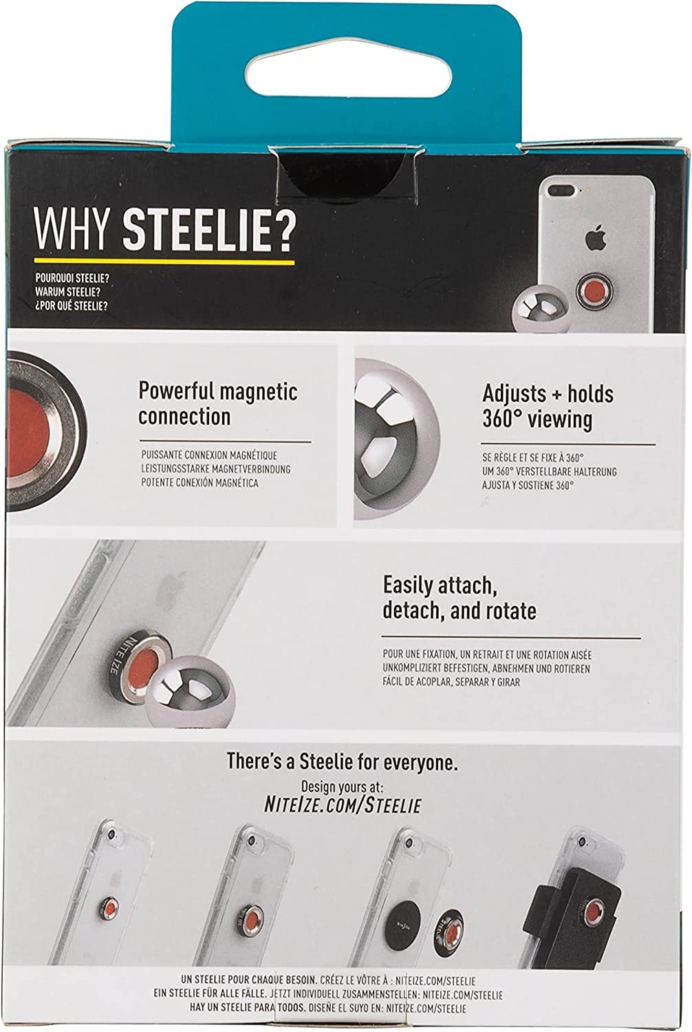 Soporte Magnético para Teléfono Nite Ize Steelie Orbiter Plus con Imanes de Neodimio para Salpicadero de Coche