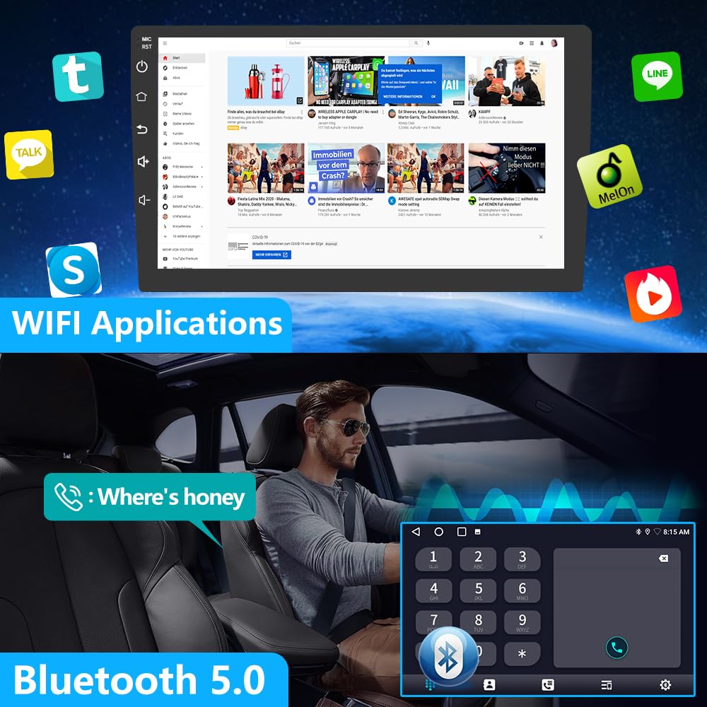 Android 12 [2G+64G] Radio estéreo de coche compatible con Ford Focus 2012-2017, navegación GPS integrada CarPlay Android Auto Bluetooth WiFi SWC Unidad principal auto