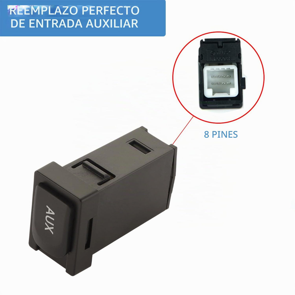 Adaptador Auxiliar YMHHefy 86190-02010 Negro Compatible con Toyota Corolla, Tundra, Tacoma, RAV4, Highlander, Avalon, Sequoia