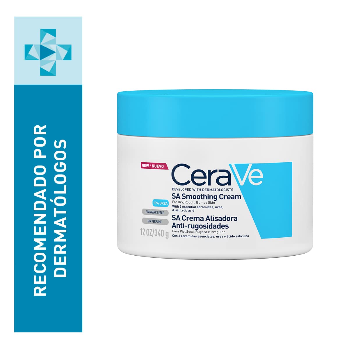 Cerave Sa Crema Alisadora Anti - Rugosidades |340Gr| Crema Exfoliante De Uso Corporal Para Piel Aspera Y Rugosa + Limpiadora Hidratante |237ml| Limpiador facial diario para piel seca