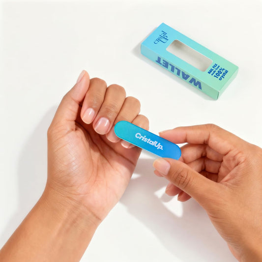 Lima de uñas de cristal Cristal UP de 1,6 pulgadas, lima de vidrio ideal para la billetera, duradera, ecológica, suave con las uñas, perfecta para viajes, hogar, oficina y en movimiento, compacta