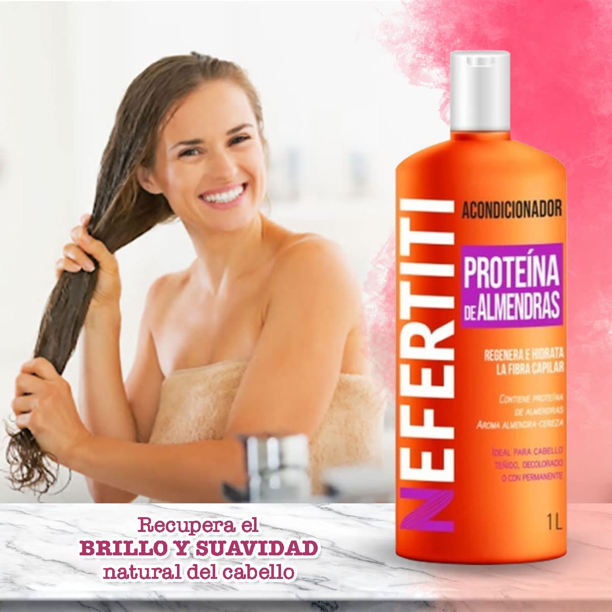Shampoo y Acondicionador Nefertiti Almendras para Cabello Teñido 1L