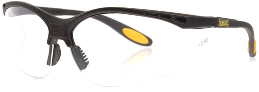 DEWALT DPG59-125C Refuerzo Rx-Bifocal 2.5 Lente transparente de alto rendimiento anteojos de seguridad protectoras con patillas de goma y funda protectora para anteojos