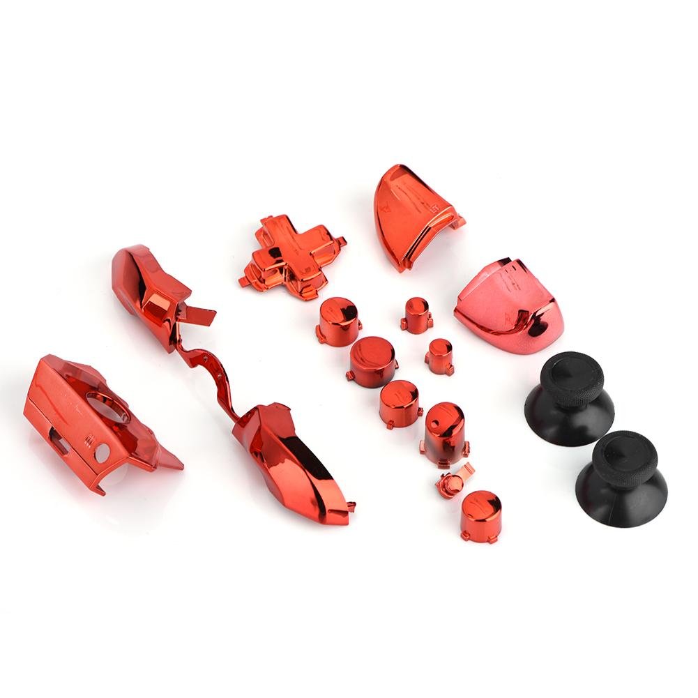 Conjunto Completo De Botones para One, Thumbsticks Botones Abxy Activadores Dpad Full Button Sets Kits Mod para One Controller(Rojo)