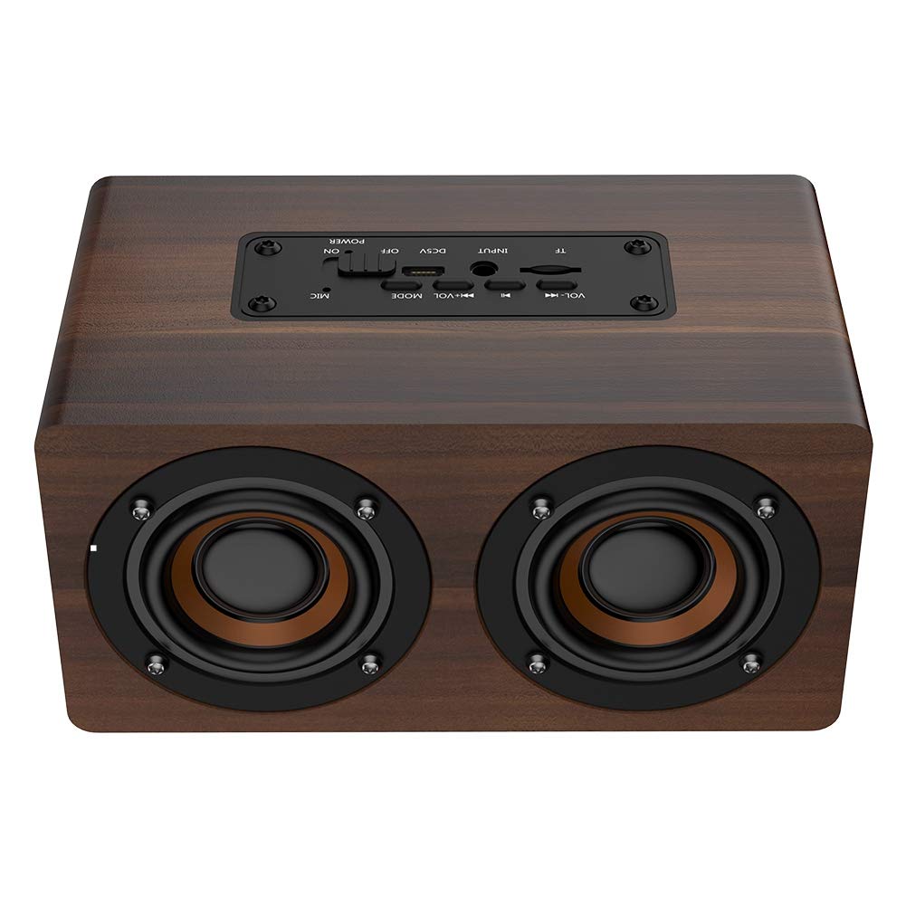Altavoz Bluetooth Oumij Marrón con Subwoofer Estéreo y Radio FM para Música de Alta Fidelidad