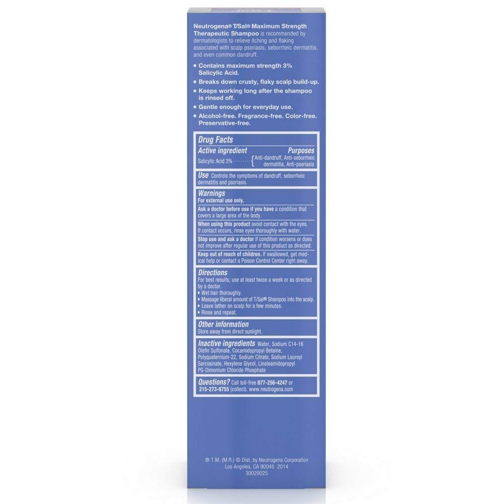 Neutrogena T/sal terapéutica Champú, control de acumulación de piel cabelludo 4,5 oz