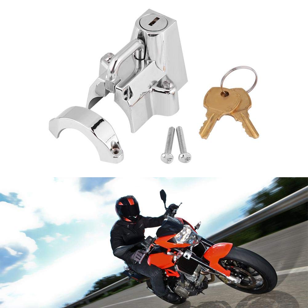 KIMISS Kit de bloqueo de seguridad para casco de motocicleta, para bloqueo de casco de motocicleta Kuryakyn Cruiser 1-1/4 a 1-1/2 4232 (color chapado)