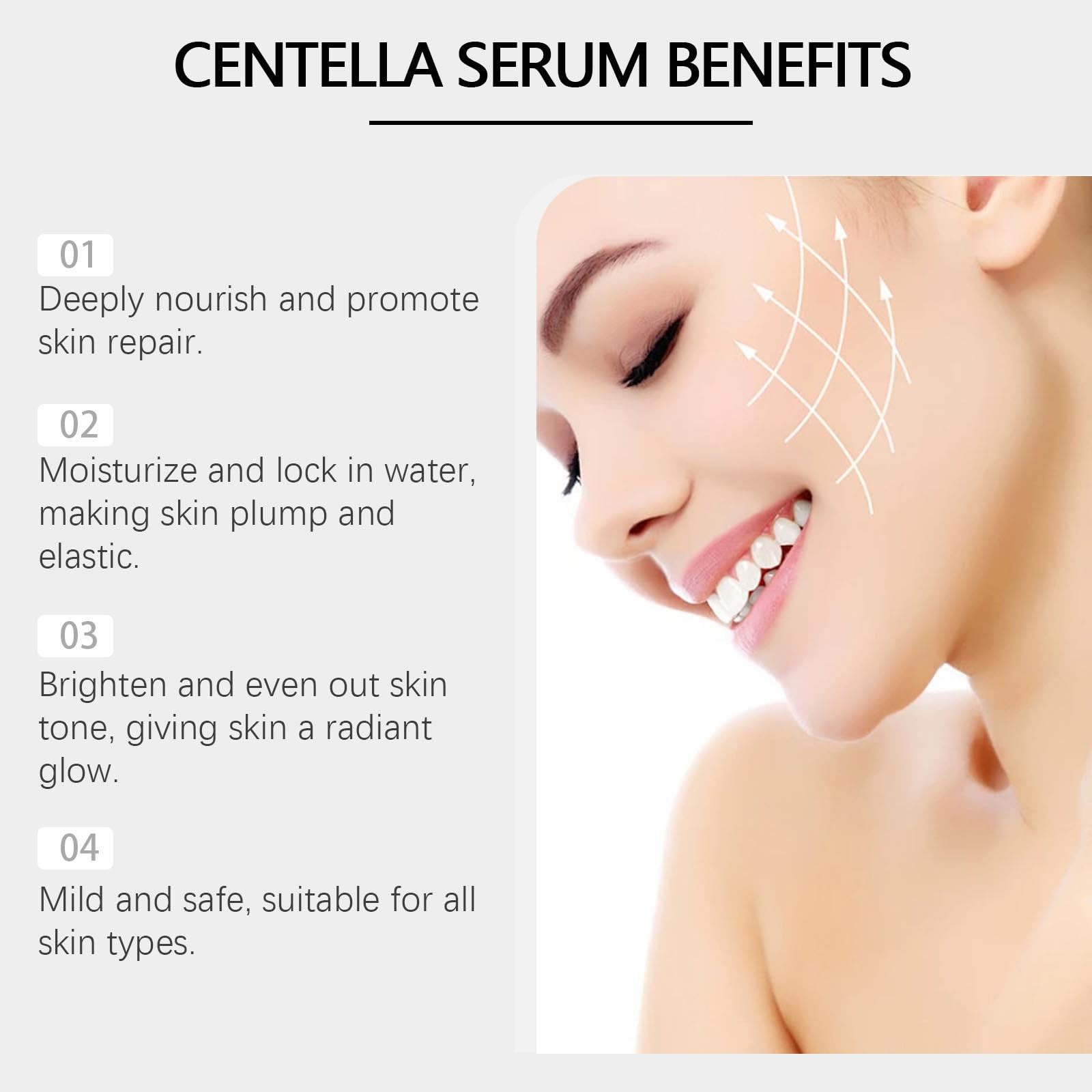 Centella asiatica essence, 50ml Centella Serum Facial Korean Essence, Esencia Facial con Centella Complex, Hyaluronic Acid, Daily Face Essence for All Skin Type (B)
