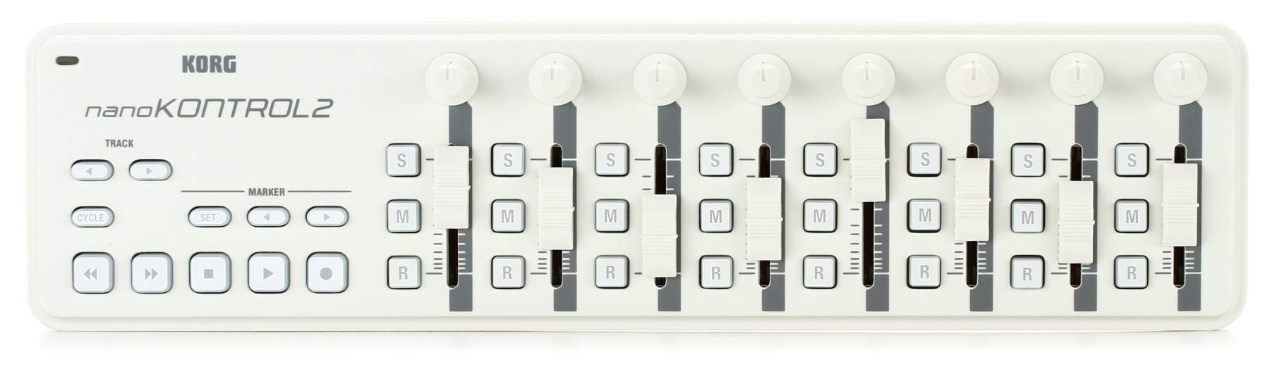Korg nanoKONTROL 2-WH Sintetizador de tamaño compacto con conexión de USB, color Blanco