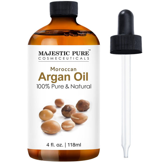 MAJESTIC PURE Garselay Moroccan Argan Oil for Hair and Face From Majestic Pure, 100% Natural, Organic, Cold Pressed & Triple Extra Virgin Grade 1 Argan Oil - 4 Oz by Majestic Pure