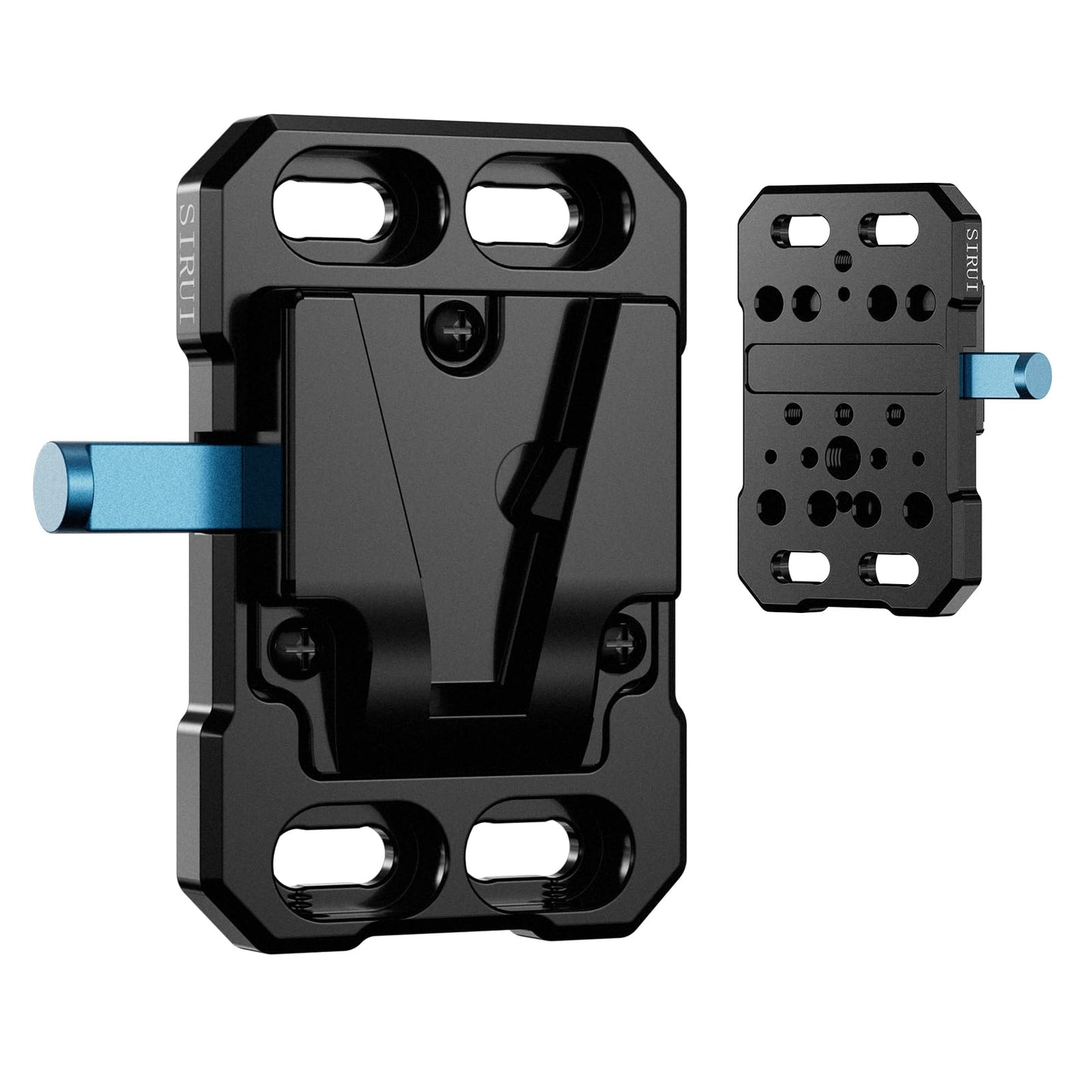 Sirui Mini Placa de batería de Montaje en V, Adaptador pequeño de Montaje en V con múltiples roscas, M4 y M3 de 1/4 Pulgadas, 3/8 Pulgadas, SC-VM-B
