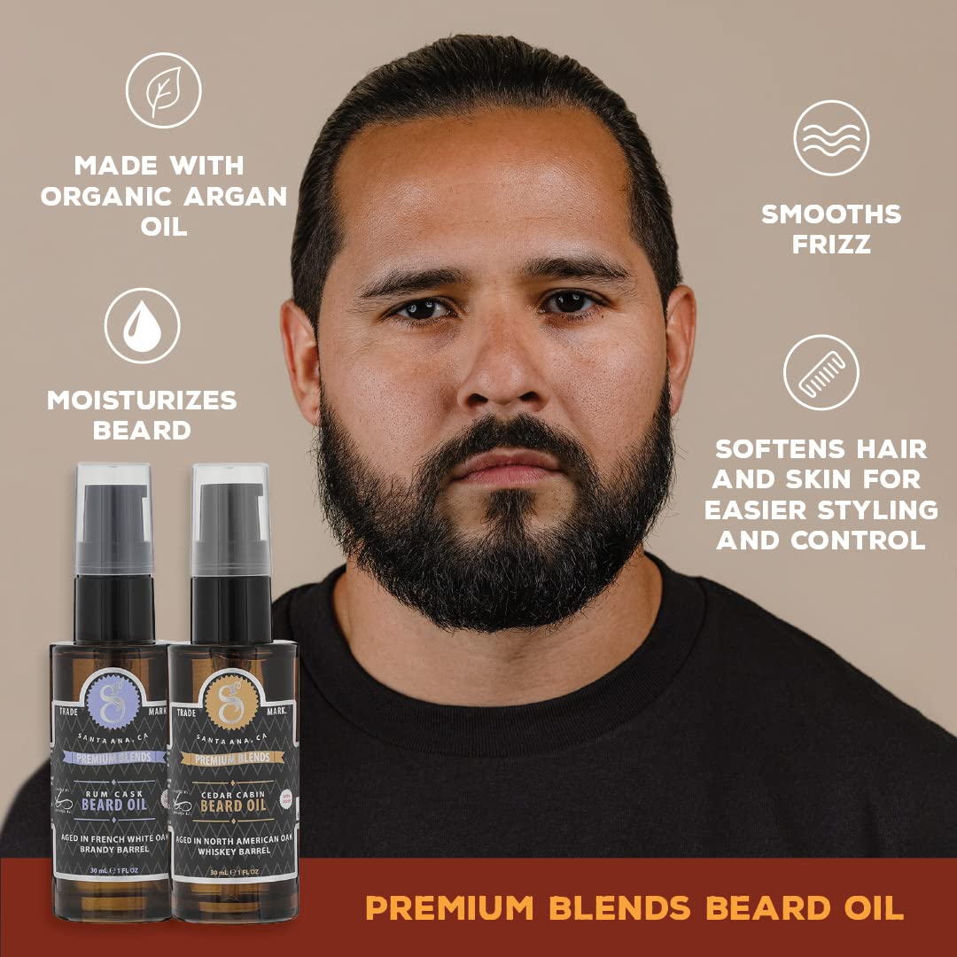 Suavecito Premium Blends Beard Oil - Whisky Bar Beard Conditioning Serum for Men (1 FL oz), Whiskey Bar
