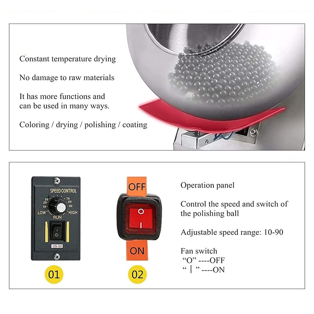 Máquina de recubrimiento de azúcar, Mini máquina laminadora de chocolate comercial, Máquina pulidora de recubrimiento de chocolate de 2-5 kg/H Máquina secadora de recubrimiento de bolas de azúcar