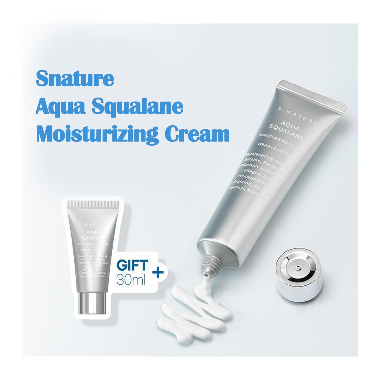 PRIMING WATER- Crema hidratante para todo tipo de piel, para hidratar y calmar, para S.Nature Aqua Squalane Moisturizing C
