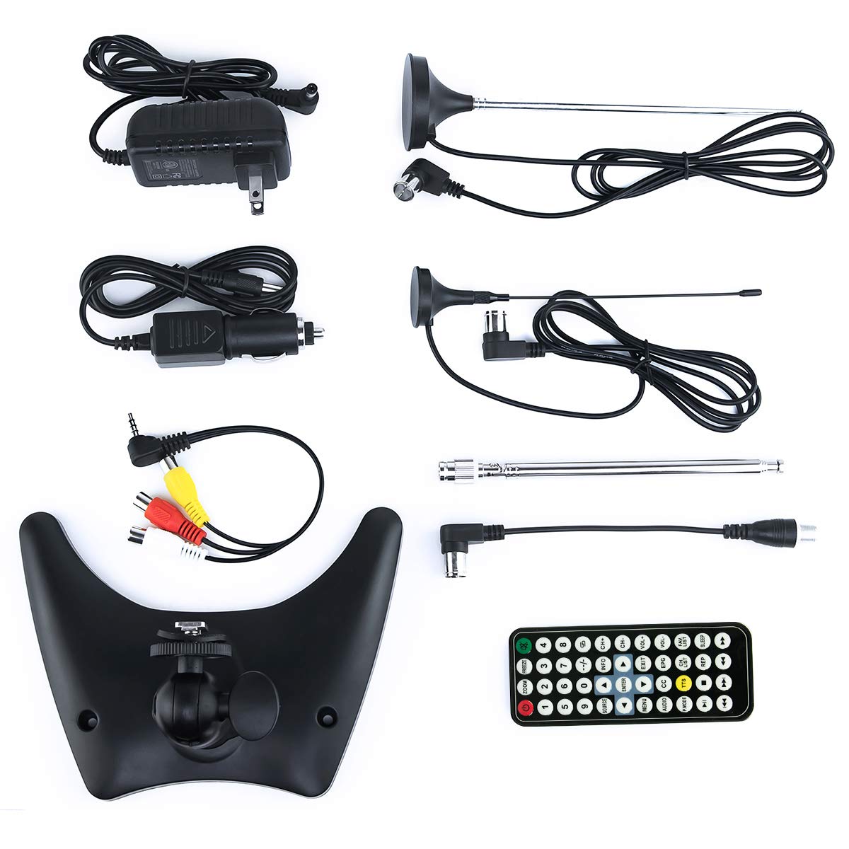 Tyler Monitor LCD Portátil De 9" 1080P De TV Recargable con Batería Recargable Capacidad Inalámbrica HD-TV, USB, Tarjeta SD, AC/DC, Control Remoto Incorporado Soporte Pequeño para Coche Niños Viajes