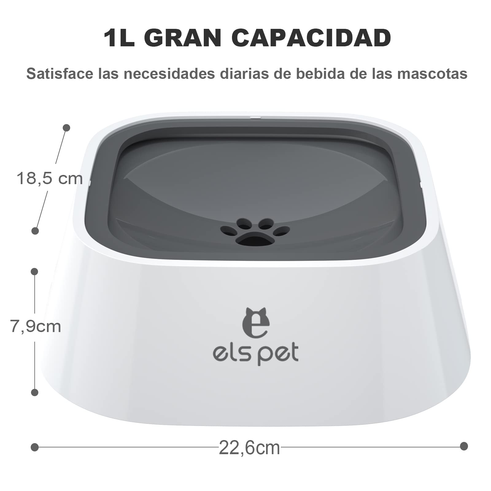 ELS PET Cuenco para Perros sin derrames, Cuenco de Agua para Mascotas, sin Goteo, alimentador de Agua Lenta para Gatos, dispensador de Agua para Mascotas, Cuenco de Agua de Viaje de 35 onzas