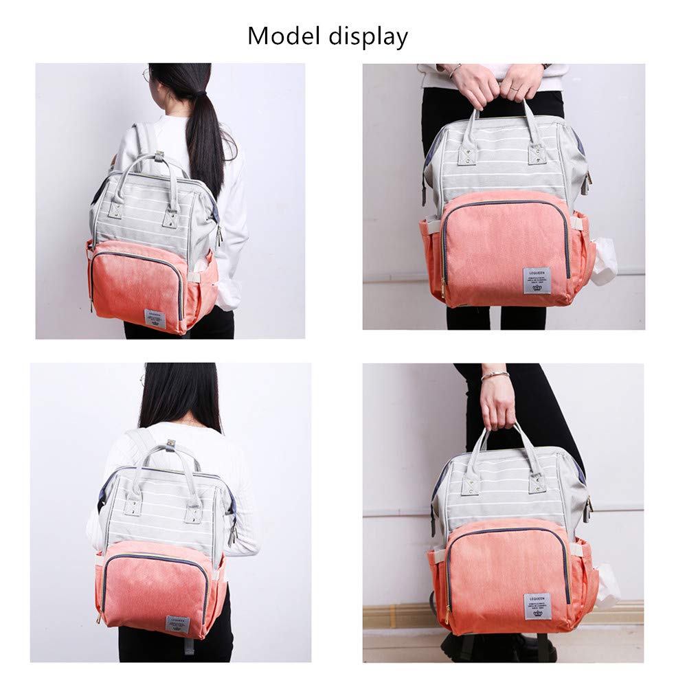 Bolsa de pañales multifunción para el cuidado del bebé, mochila de viaje, bolsas de pañales de gran capacidad, Rojo, SIZE(L*W*H):10.6*8.3*15.7in